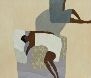 Figures on a Beach II (2015), Oil on Wood, 61 x 72.4cm