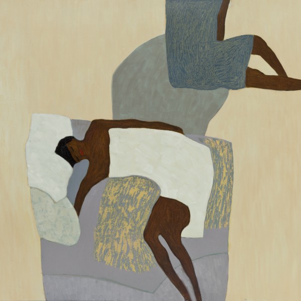 Figures on a Beach II (2015), Oil on Wood, 61 x 72.4cm