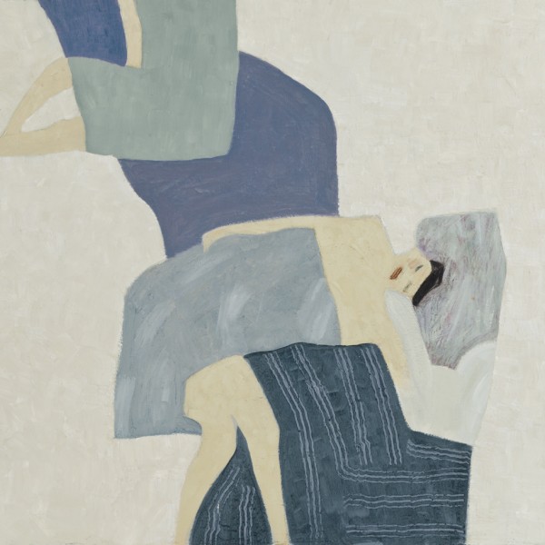 Figures on a Beach I (2015), Oil on Wood, 59.6 x 72.4cm