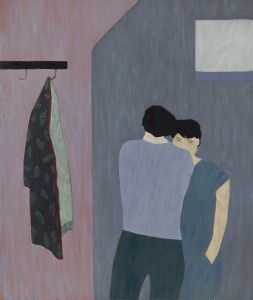 Patterned Coat (2015), Oil on Wood, 73 x 61cm