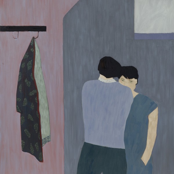 Patterned Coat (2015), Oil on Wood, 73 x 61cm