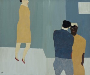 Three Figures I (2015), Oil on Wood, 46 x 54.6cm