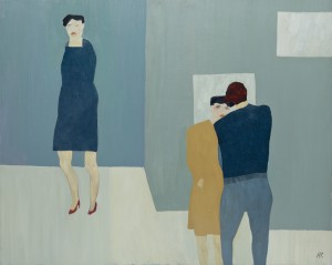 Three Figures II (2015), Oil on Wood, 62.3 x 76.2cm
