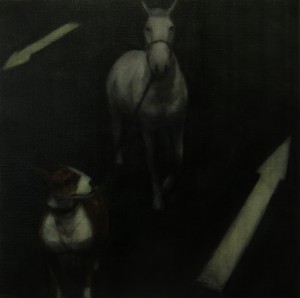 Follow the Leader (2014), Oil on Linen, 35.5 x 35.5cm