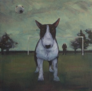 Headers and Volleys (2014), Oil on Linen, 35.5 x 35.5cm