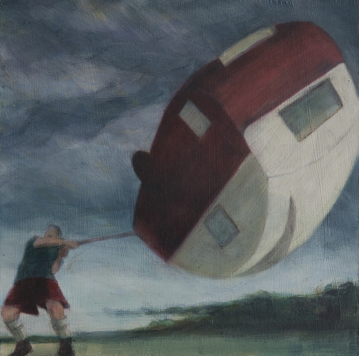 Summer Holiday (2014), Oil on Board, 20.5 x 20.5cm