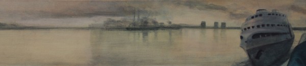 Tales from the Riverbank (2012), Oil on Linen, 20 x 183cm