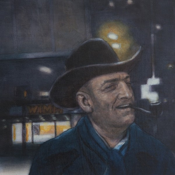 Tescotown (2014), Oil on Board, 30.5 x 30.5cm