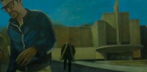 That's Entertainment (2015), Oil on Linen, 40.6 x 81.5cm