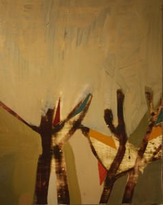 Pollakded Trees (2013), Oil on Board, 30 x 24cm