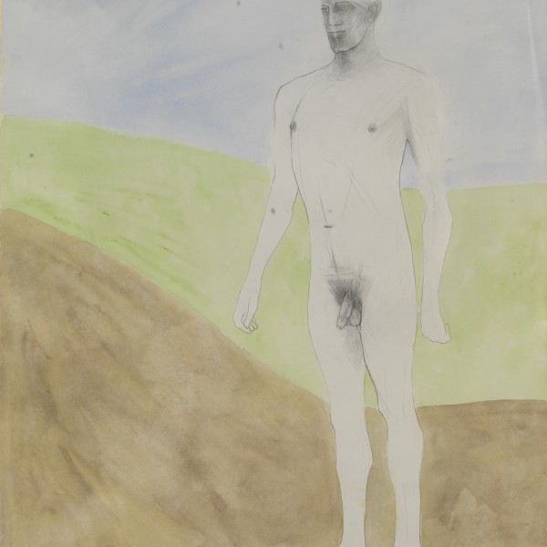 Standing Man (1976), Pencil and Wash on Paper, 77.5 x 58.5cm