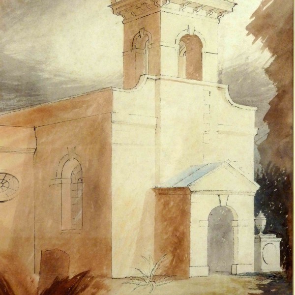 Pusey Church (1941), Watercolour and Ink, 50.8 x 36.83cm