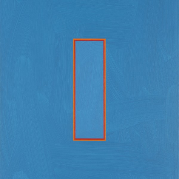 Cadmium Orange and Pyrrole Red Volts (2014), Acrylic on Aluminium, 90 x 50cm