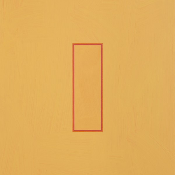 Deep Orange and Pyrrole Red Volts (2014), Acrylic on Aluminium, 70 x 45cm