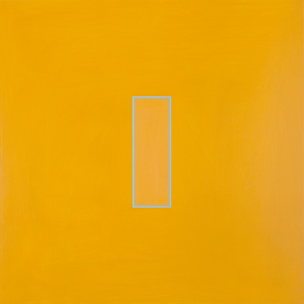 Deep Primary Cyan Volts (2014), Acrylic on Aluminium, 84 x 84cm
