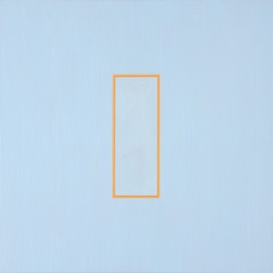 Pastel Orange Volts (2014), Acrylic on Aluminium, 53 x 53cm