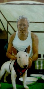 City Trader (2015), Oil on Linen, 81.3 x 40.65cm