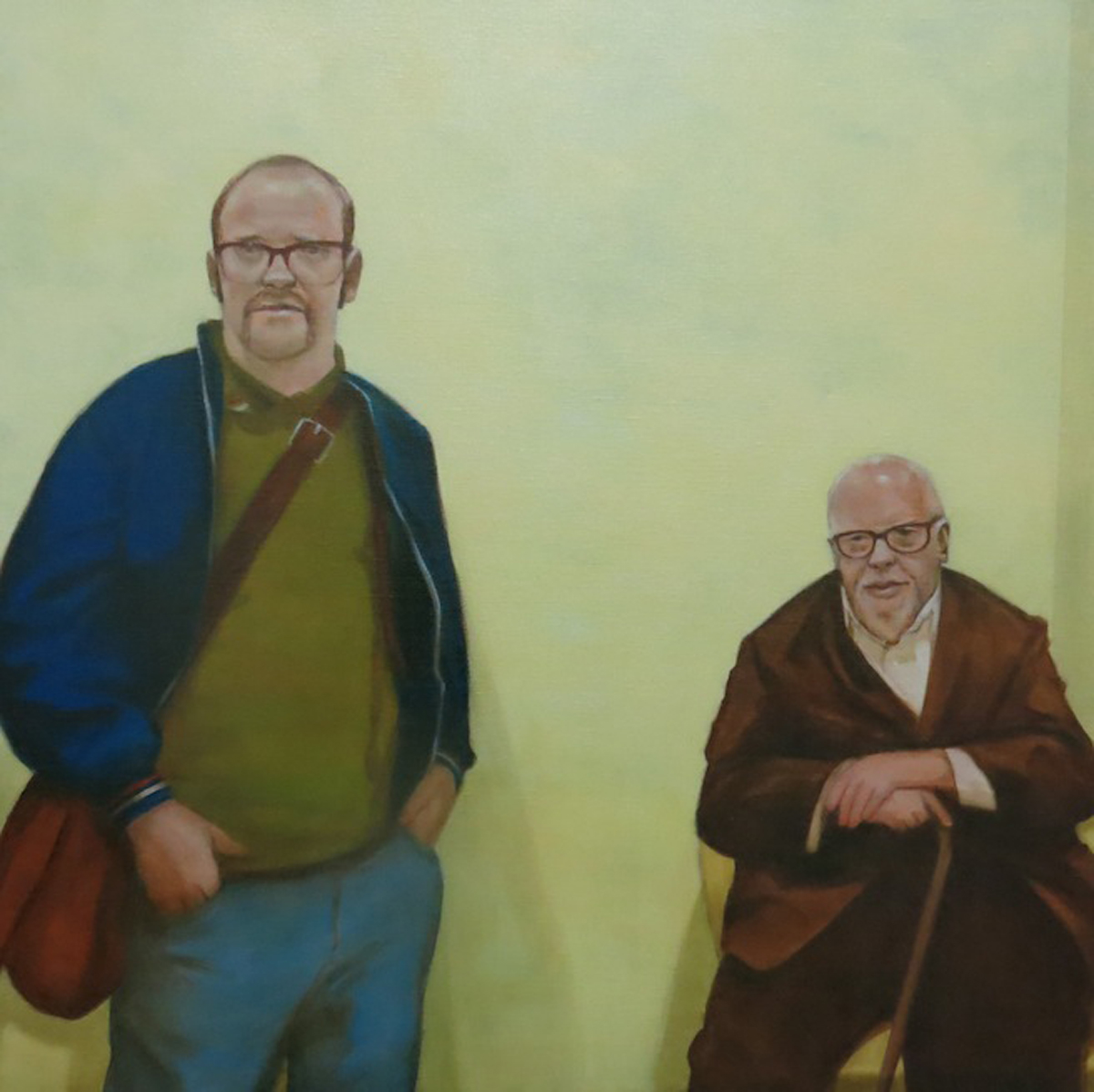 The Popfather and the Funk (2015), Oil on Linen, 76.2 x 76.2cm