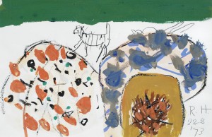 Untitled (1973), Charcoal and Gouache, 27.5 x 43cm