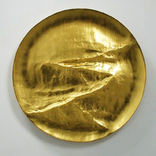 Path (2014), 22ct Gold on Carved Wood, 112cm