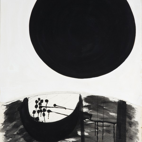 Black Moon and Olives in my Saddle Bag (1975), Acrylic and Gouache on Paper, 71 x 51cm