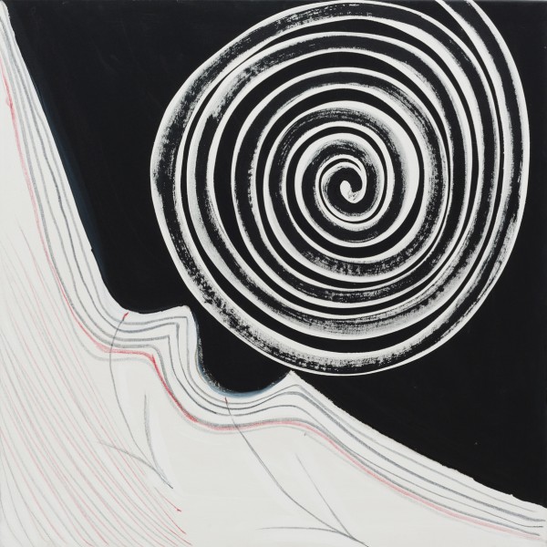 Black and White Spiral (2003), Acrylic on Canvas, 106.8 x 106.8cm