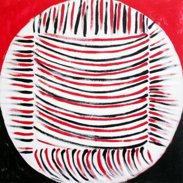 Red, Black and White Delight (1993), Acrylic on Canvas, 106.6 x 106.6cm