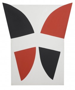 Red, Black and White Movement (1968), Acrylic on Canvas, 185.5 x 157.5cm