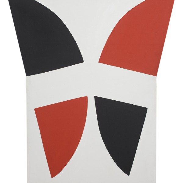 Red, Black and White Movement (1968), Acrylic on Canvas, 185.5 x 157.5cm