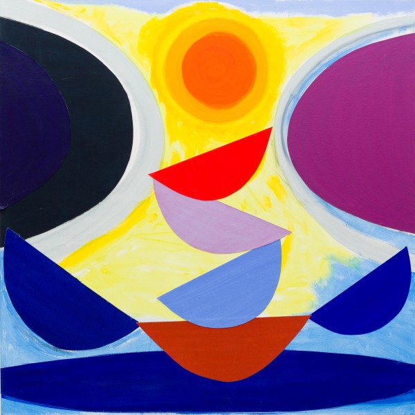 Slung Purple (c.1996), Acrylic and Collage Canvas, 152 x 152cm