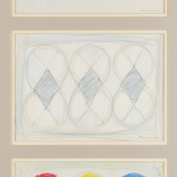 Three Drawings for White Out (1981), Pencil and Pastel on Paper, Each one is 19 x 27cm