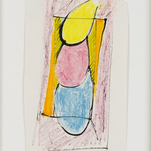 Untitled (Study 1) (c.1970), Oil Pastel and Ink on Paper, 25.5 x 15.2cm