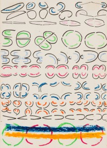 Untitled (Study 5) (c.1970), Oil Pastel and Ink on Paper, 25.5 x 20.3cm
