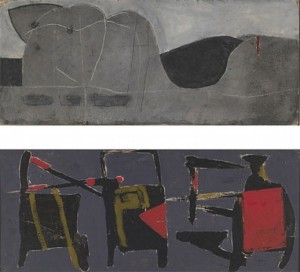 Double Sided (1953/57), Oil on Board, 32.4 x 80cm