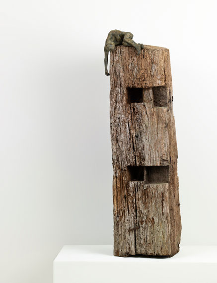 Give Me Shelter (2012), Bronze and Found Wood, Unique, 106 x 27 x 27 cm