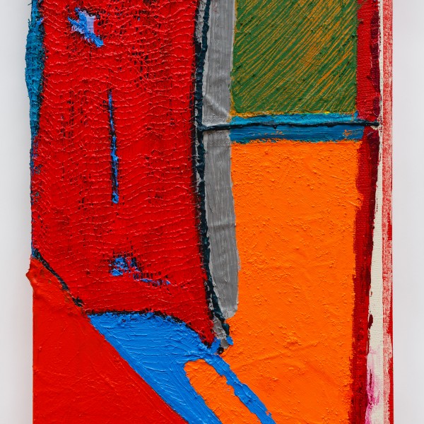 A Tinned Teardrop (2012), Acrylic and Pumice on Sail, Hessian Scrim, Tulle, Scrim and Canvas, 39 x 20 inches