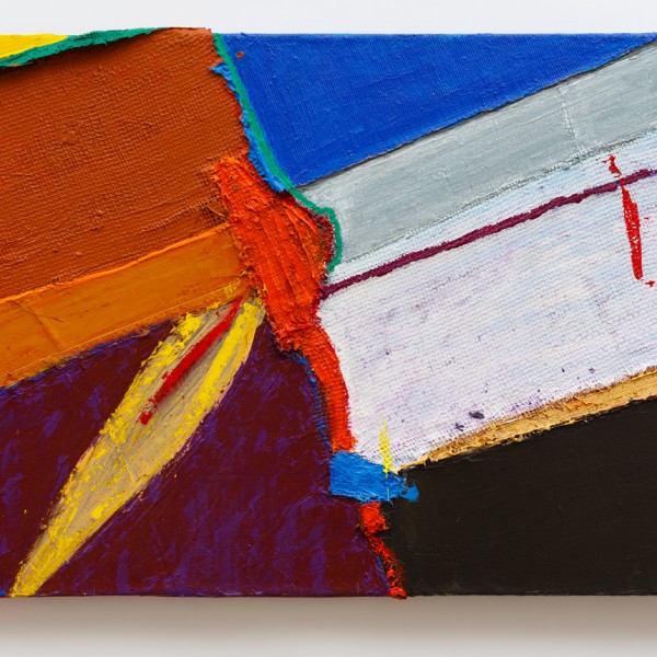 Blue Jeans and Moonbeams (2012), Acrylic on Table Mat, Onion Sack, Ripstop, Cloth and Canvas, 24 x 35 inches