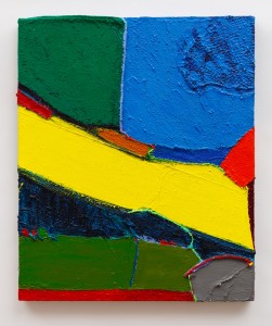 Dropout Boogie (2012), Acrylic and Pumice on Director’s Chair Canvas, Netting, Sacking, Hessian Scrim, Onion Sacking, Nylon Rope and Canvas, 36 x 30 inches