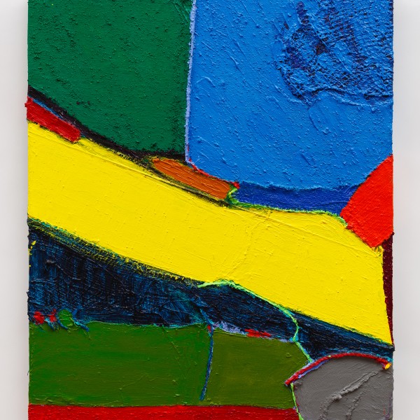 Dropout Boogie (2012), Acrylic and Pumice on Director’s Chair Canvas, Netting, Sacking, Hessian Scrim, Onion Sacking, Nylon Rope and Canvas, 36 x 30 inches