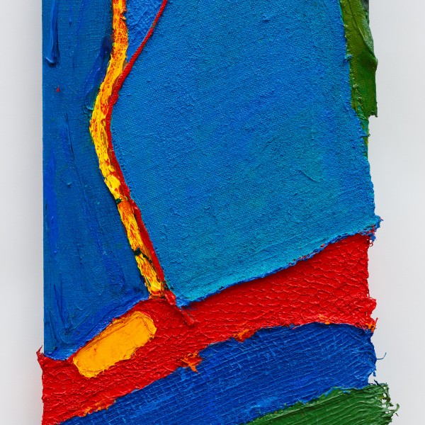 Electricity (2011), Acrylic and Pumice on Bootlace, Fruit Netting, Hessian Scrim, Plastic Netting, Cloth and Canvas, 24 x 12 inches