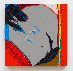 Ice cream for Crow (2011), Acrylic on Fruit Netting, Hessian Scrim, Sacking, Scrim, Hessian Bag and Canvas, 20 x 20 inches