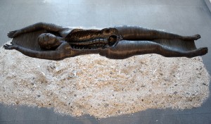 Dugout (2013), Ink Stained and Charred Laser-cut MDF, Edition of 3, 44 x 222cm
