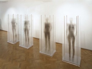Family Portrait, Dad, Mum, Self-Portrait and Sophie (2002), Bronze Ink on Acrylic, Edition of 6, 2 Artist's Copies, 70 x 50 x 192cm