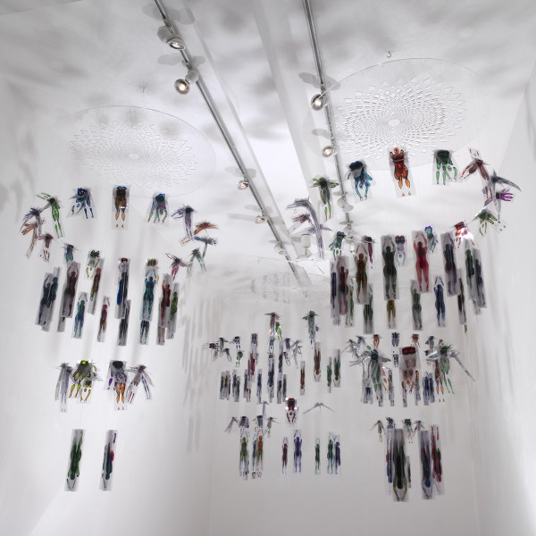 Grand Finale (2007), Lamda Print on Duraclear, Fishing Wire and Acrylic, Unique, Large Chandelier - 200 x 100 x 100cm, Small Chandelier - 200 x 75 x 75cm, Available Separately