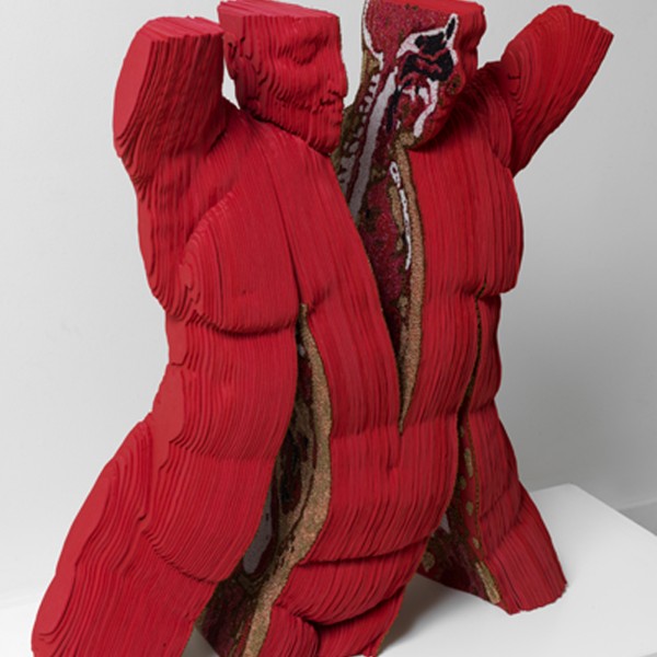Split Petcetrix (2010), Foam Rubber, Bonded Nylon and Seed Beads, Edition of 3, H80 x W100 x D60cm