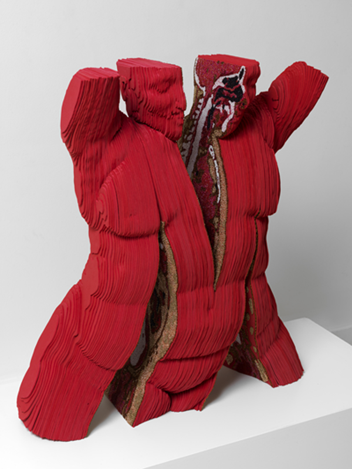 Split Petcetrix (2010), Foam Rubber, Bonded Nylon and Seed Beads, Edition of 3, H80 x W100 x D60cm
