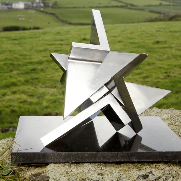 Tetrak (1975), Stainless Steel (Three Parts), Unique, H28 x W38cm