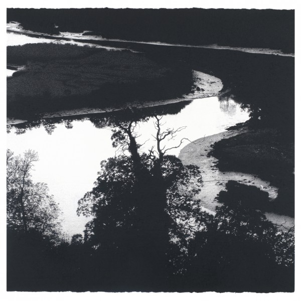 A Bend in the River (2014), Ink and Charcoal on 638gsm Paper, 101.5 x 101.5cm