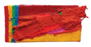Sugar ‘n’ Spikes (2012), Acrylic and Pumice on Sacking, Cloth, Linen and Canvas, 4 x 8 inches