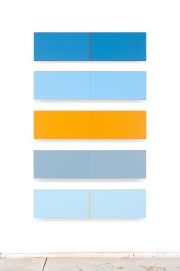 Supervolts No.5 (2010), Acrylic on Canvas, 30.5 x 122cm (each), 203 x 122cm (display size)